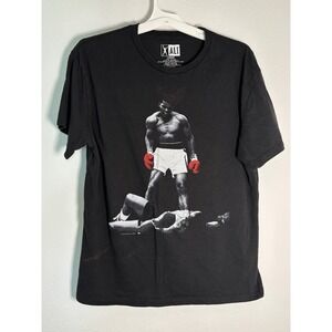 Muhammad Ali Sonny Liston Knockout Graphic T-Shirt Mens Large Black Cotton Tee